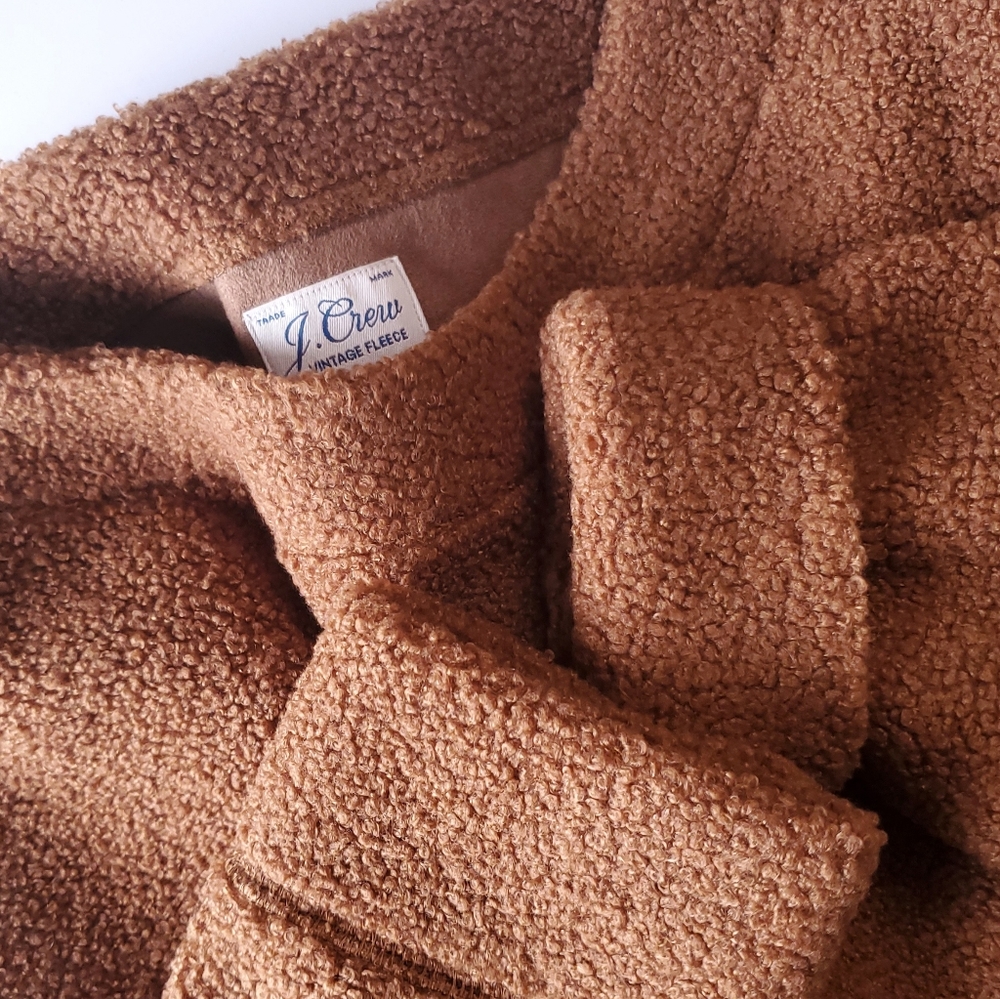 J. Crew Teddy Cropped Sherpa Pullover Sweater NWT